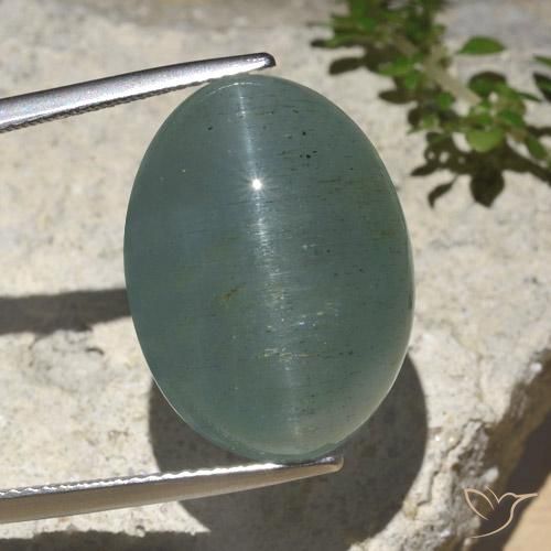 25.89ct Naturale Azzurro verde chiaro Acquamarina occhio di gatto, Ovale, Traslucido