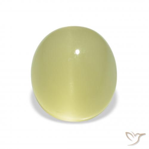 5.07ct Naturale Verde lime chiaro Berillo occhio di gatto, Ovale, Traslucido