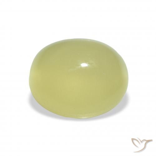 Berillo occhio di gatto Verde lime chiaro naturale da 5.07 ct, Ovale, Traslucido