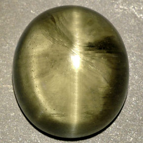 Cat's eye diaspore naturale verde da 8,18 ct, trasparente, trasparente/traslucido