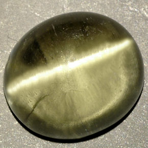 Cat's eye diaspore naturale verde da 8,18 ct, trasparente, trasparente/traslucido