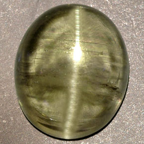 Cat's eye diaspore naturale verde da 6,32 ct, trasparente, trasparente/traslucido