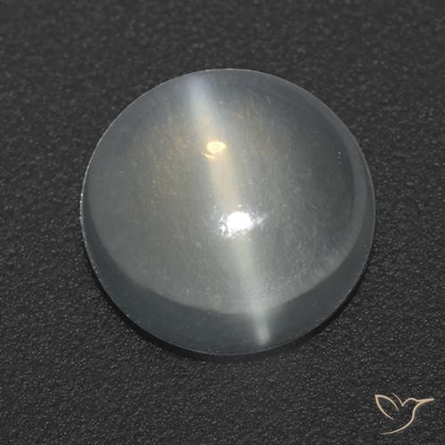 1.22ct Naturale Bianco trasparente Pietra di Luna effetto occhio di gatto, Rotondo, Trasparente