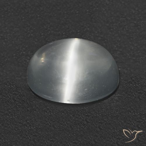 Pietra di luna occhio di gatto Bianco trasparente naturale da 1.22 ct, Rotondo, Trasparente