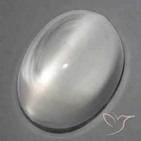 Pietra di luna occhio di gatto Bianco naturale da 1.38 ct, Ovale, Trasparente
