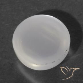 Pietra di luna occhio di gatto Bianco traslucido naturale da 1.52 ct, Rotondo, Trasparente
