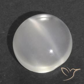 Pietra di luna occhio di gatto Bianco naturale da 1.12 ct, Rotondo, Trasparente