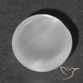 Pietra di luna occhio di gatto Bianco naturale da 1.12 ct, Rotondo, Trasparente