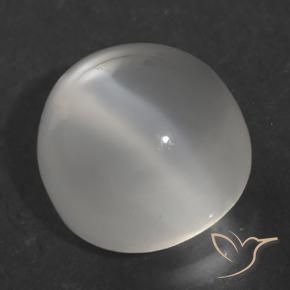 Pietra di luna occhio di gatto Bianco naturale da 1.64 ct, Rotondo, Trasparente
