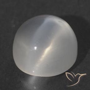 Pietra di luna occhio di gatto Bianco naturale da 1.64 ct, Rotondo, Trasparente