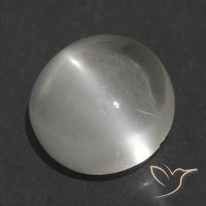 Pietra di luna occhio di gatto Bianco caldo naturale da 1.28 ct, Rotondo, Trasparente