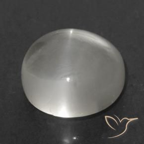 Pietra di luna occhio di gatto Bianco caldo naturale da 1.28 ct, Rotondo, Trasparente
