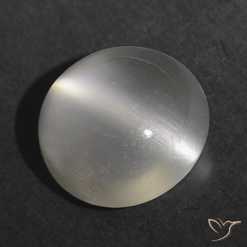 Pietra di luna occhio di gatto Bianco caldo naturale da 1.16 ct, Rotondo, Trasparente