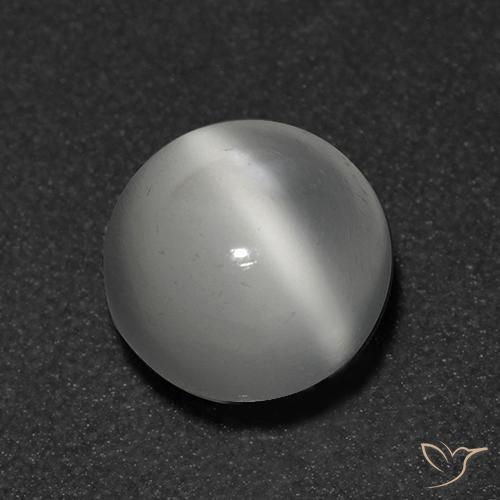 Pietra di luna occhio di gatto Bianco naturale da 1.08 ct, Rotondo, Trasparente