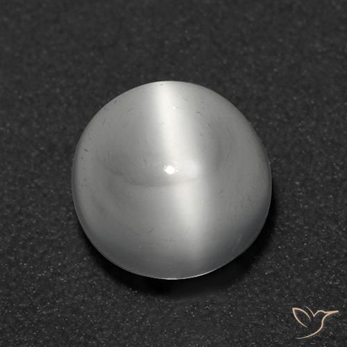 Pietra di luna occhio di gatto Bianco naturale da 1.08 ct, Rotondo, Trasparente