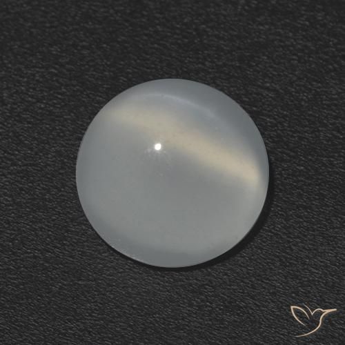 Pietra di luna occhio di gatto Bianco caldo naturale da 1.10 ct, Rotondo, Trasparente