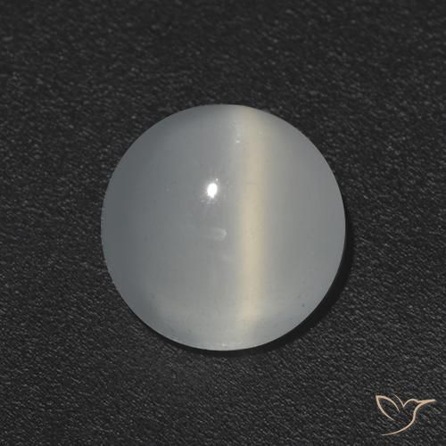 Pietra di luna occhio di gatto Bianco caldo naturale da 1.10 ct, Rotondo, Trasparente