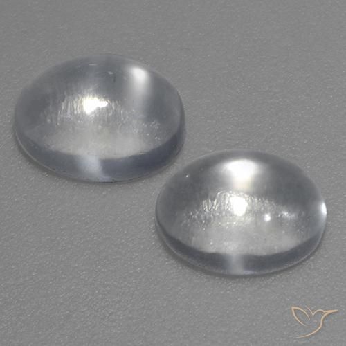 2.29ctw Naturale Bianco trasparente Pietra di Luna effetto occhio di gatto, Ovale, Trasparente