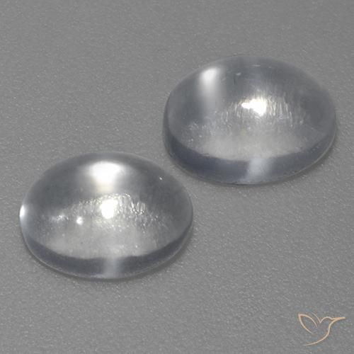 Gemme di Pietra di luna occhio di gatto Bianco trasparente naturale da 2.29 ct, Ovale, Trasparente