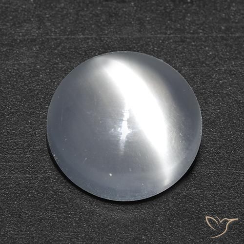 Pietra di luna occhio di gatto Bianco naturale da 1.36 ct, Taglio rotondo, Trasparente