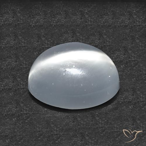 Pietra di luna occhio di gatto Bianco naturale da 1.36 ct, Taglio rotondo, Trasparente