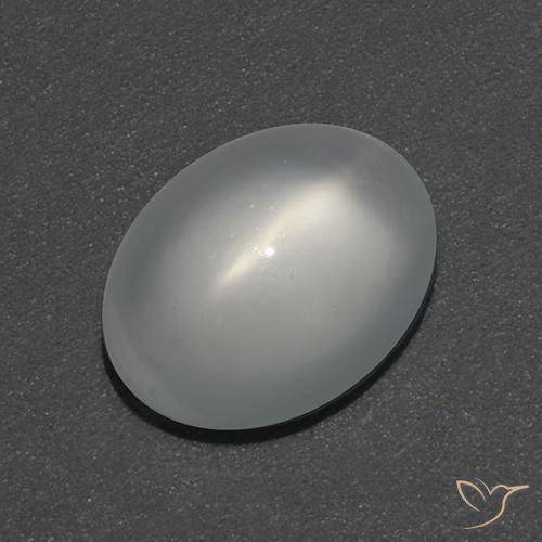 Pietra di luna occhio di gatto Bianco naturale da 0.97 ct, Ovale, Trasparente
