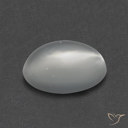 Pietra di luna occhio di gatto Bianco naturale da 0.97 ct, Ovale, Trasparente