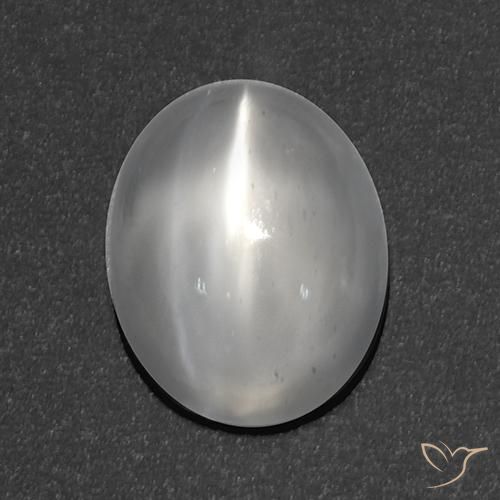 Pietra di luna occhio di gatto Bianco naturale da 1.89 ct, Taglio ovale, Trasparente