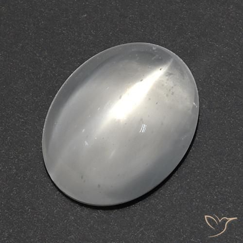 Pietra di luna occhio di gatto Bianco naturale da 1.89 ct, Taglio ovale, Trasparente