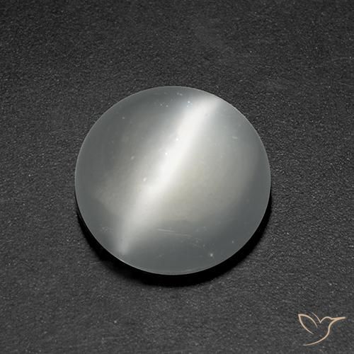 Pietra di luna occhio di gatto Bianco naturale da 1.37 ct, Rotondo, Trasparente