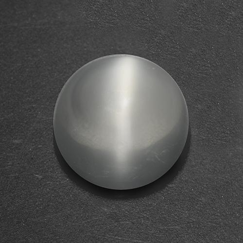 1.54ct Naturale Bianco Pietra di Luna effetto occhio di gatto, Rotondo, Trasparente