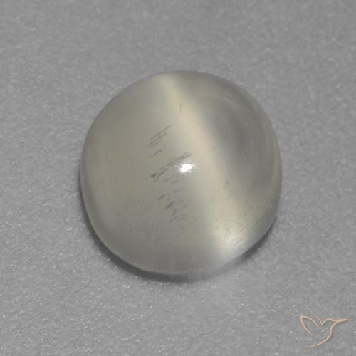Pietra di luna occhio di gatto Bianco caldo naturale da 1.57 ct, Rotondo, Trasparente