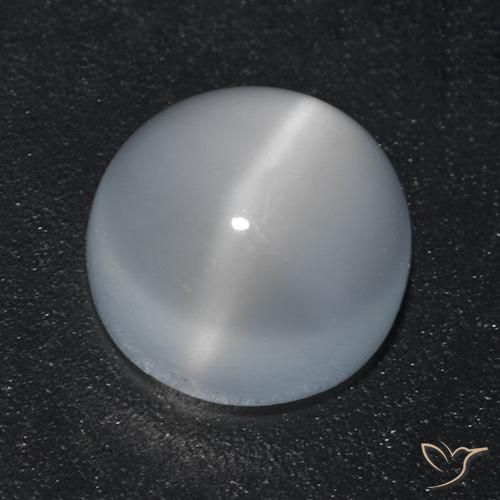 1.71ct Naturale Bianco traslucido Pietra di Luna effetto occhio di gatto, Rotondo, Trasparente