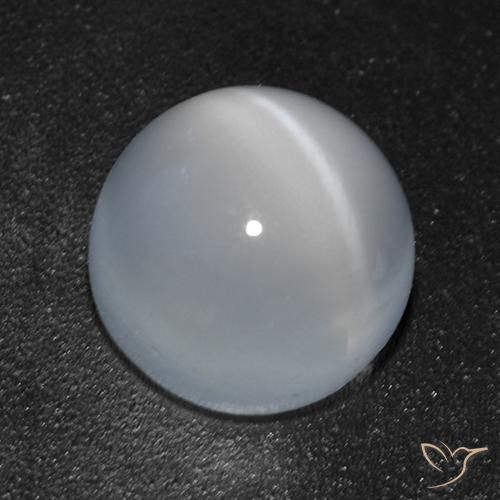 Pietra di luna occhio di gatto Bianco traslucido naturale da 1.71 ct, Rotondo, Trasparente