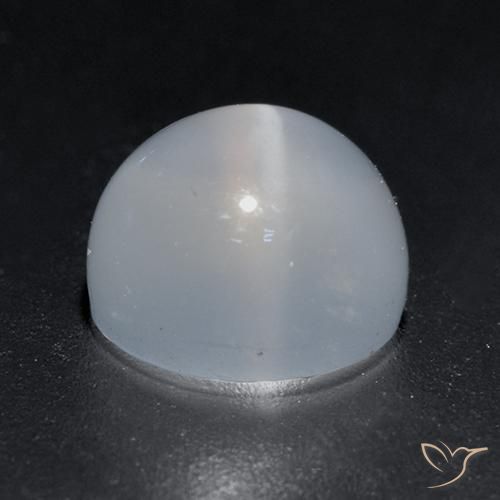 Pietra di luna occhio di gatto Bianco traslucido naturale da 1.71 ct, Rotondo, Trasparente