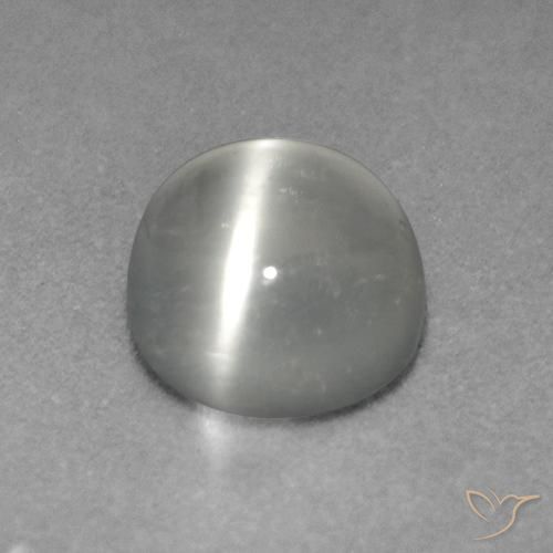 Pietra di luna occhio di gatto Bianco naturale da 0.88 ct, Rotondo, Trasparente