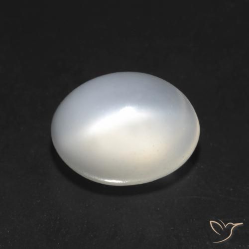 1.51ct Naturale Bianco Pietra di Luna effetto occhio di gatto, Ovale, Traslucido