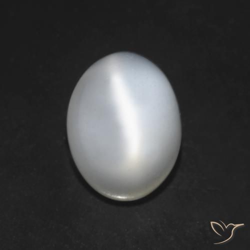 Pietra di luna occhio di gatto Bianco naturale da 1.51 ct, Ovale, Traslucido