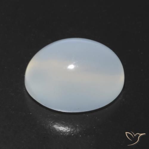 Pietra di luna occhio di gatto Bianco traslucido naturale da 1.64 ct, Taglio ovale, Trasparente
