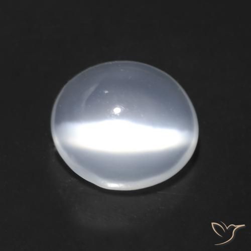 Pietra di luna occhio di gatto Bianco traslucido naturale da 1.42 ct, Taglio ovale, Trasparente