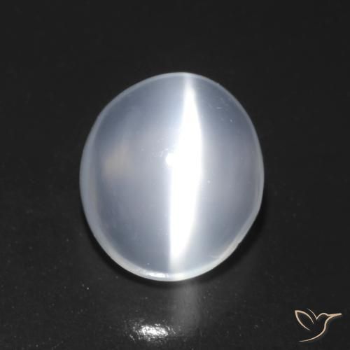 Pietra di luna occhio di gatto Bianco traslucido naturale da 1.42 ct, Taglio ovale, Trasparente
