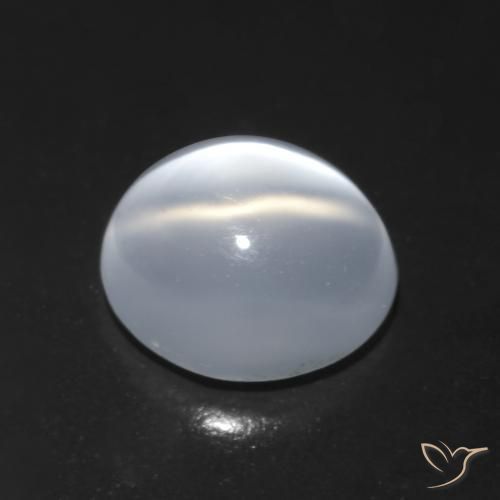 Pietra di luna occhio di gatto Bianco traslucido naturale da 1.42 ct, Taglio ovale, Trasparente
