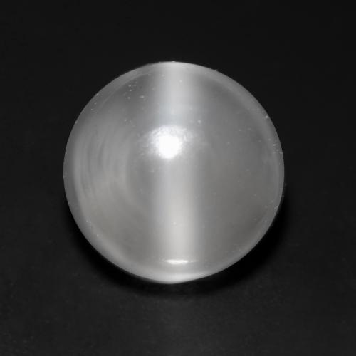 1.14ct Naturale Bianco Pietra di Luna effetto occhio di gatto, Rotondo, Trasparente