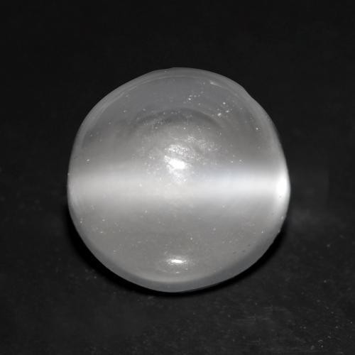 Pietra di luna occhio di gatto Bianco naturale da 1.14 ct, Rotondo, Trasparente