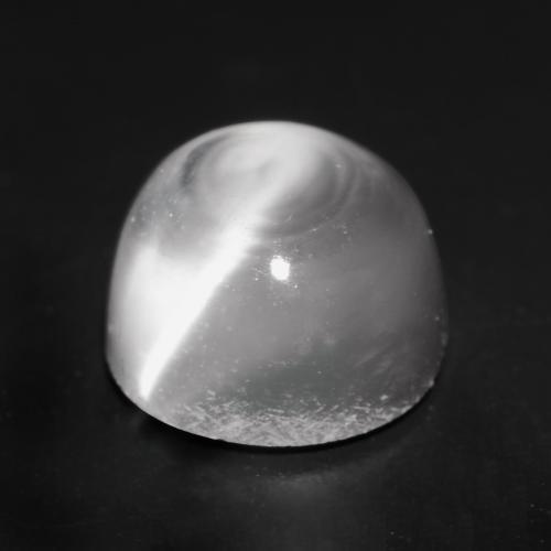 Pietra di luna occhio di gatto Bianco naturale da 1.14 ct, Rotondo, Trasparente