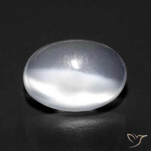 Pietra di luna occhio di gatto Bianco traslucido naturale da 0.97 ct, Ovale, Trasparente