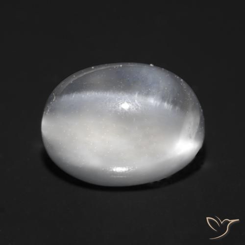 Pietra di luna occhio di gatto Bianco naturale da 1.87 ct, Ovale, Trasparente
