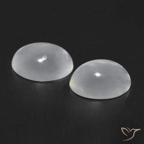 Gemme di Pietra di luna occhio di gatto Bianco naturale da 1.53 ct, Ovale, Trasparente