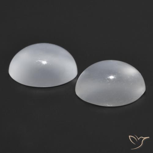 Gemme di Pietra di luna occhio di gatto Bianco naturale da 1.82 ct, Ovale, Trasparente