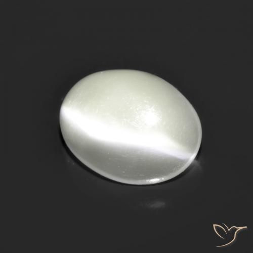 Pietra di luna occhio di gatto Bianco naturale da 1.48 ct, Taglio ovale, Traslucido